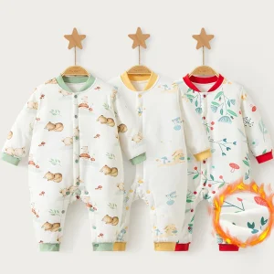 Tuta da neonato trapuntata autunno inverno in puro cotone spesso abbigliamento da neonato tuta da bambino unisex tuta strisciante 1