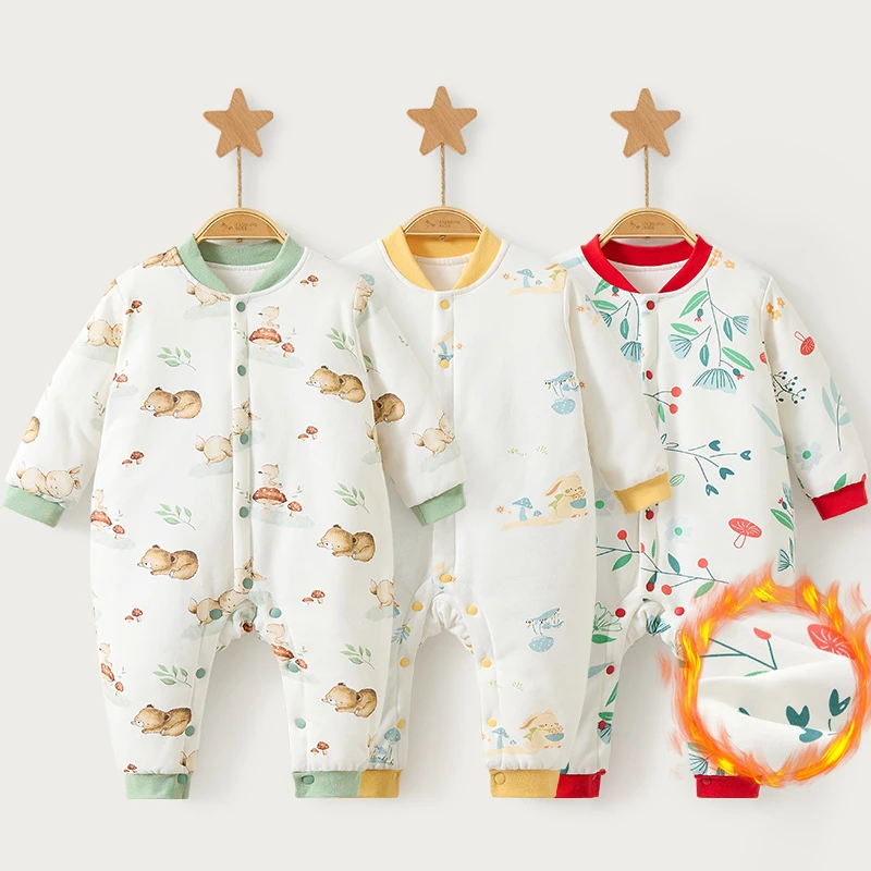 Tuta da neonato trapuntata autunno inverno in puro cotone spesso abbigliamento da neonato tuta da bambino unisex tuta strisciante 1