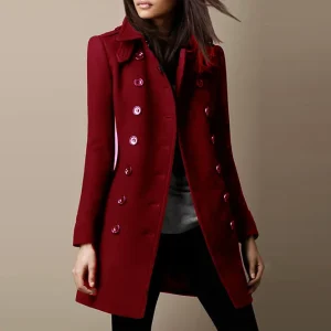 Cappotto in misto lana di media lunghezza da donna autunno inverno 20225, trench di nuova moda con risvolto, elegante soprabito quotidiano 1