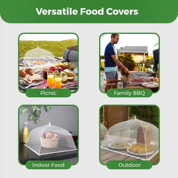 Copertine per alimenti all'aperto per mantenere gli insetti lontani, tenda per alimenti in rete pieghevole da 17x17 pollici per esterni, accessori per picnic Glamping Essentials 3