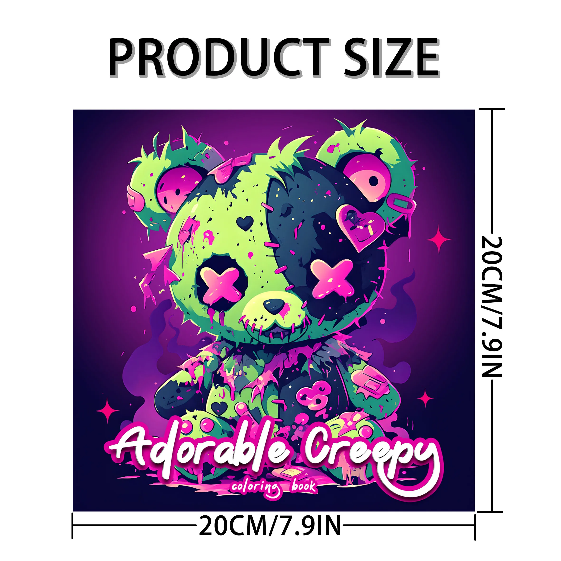 Libro da colorare per orsi carini e peculici per adulti - 7,8 pollici, 24 pagine di disegni intricati - Libro illustrato per adulti 2