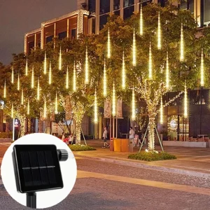 50 cm/30 cm Solar Meteor Shower Rain String Lights Ghiacciolo Neve Goccia di pioggia Luci a cascata Decor Giardino Festa di nozze Natale 1