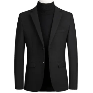 BROWON Brand Business Casual Blazer di lana da uomo 2025 Autunno e inverno Nuovi uomini solidi Blazer Regular Fit Blazer a maniche lunghe da uomo 1