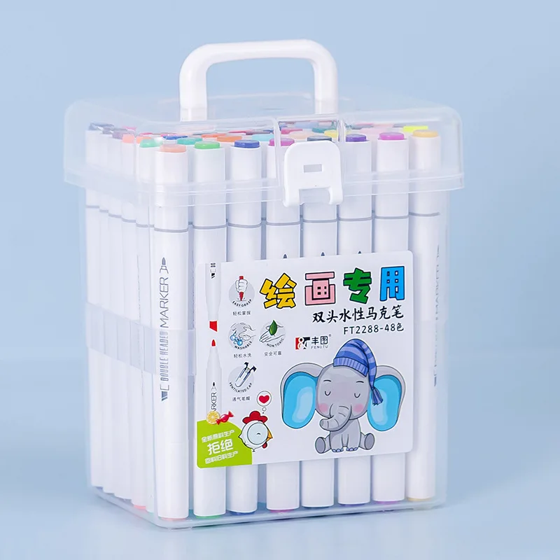 I pennarelli a base d'acqua sono lavabili e hanno colori vivaci sono articoli di cancelleria per imparare a disegnare e marcare 4