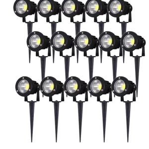 Decorazioni da giardino Luce LED IP65 Lampada da prato Waterprof 220V110V12V24V Bianco caldo Verde 5W10W15W Faretti con punte paesaggistiche 1