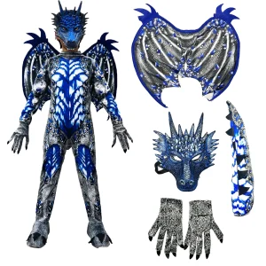 Costume Drago Bambino per Halloween Dragon Cosplay Costumi Bambino per Carnevale Tuta da Drago Festa di Compleanno 1