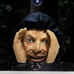 Spaventoso Peeper Freak Decorazione di Halloween Pagliaccio Maschera per appendere finestre per interni ed esterni per cicatrici per feste in casa spettrale 1