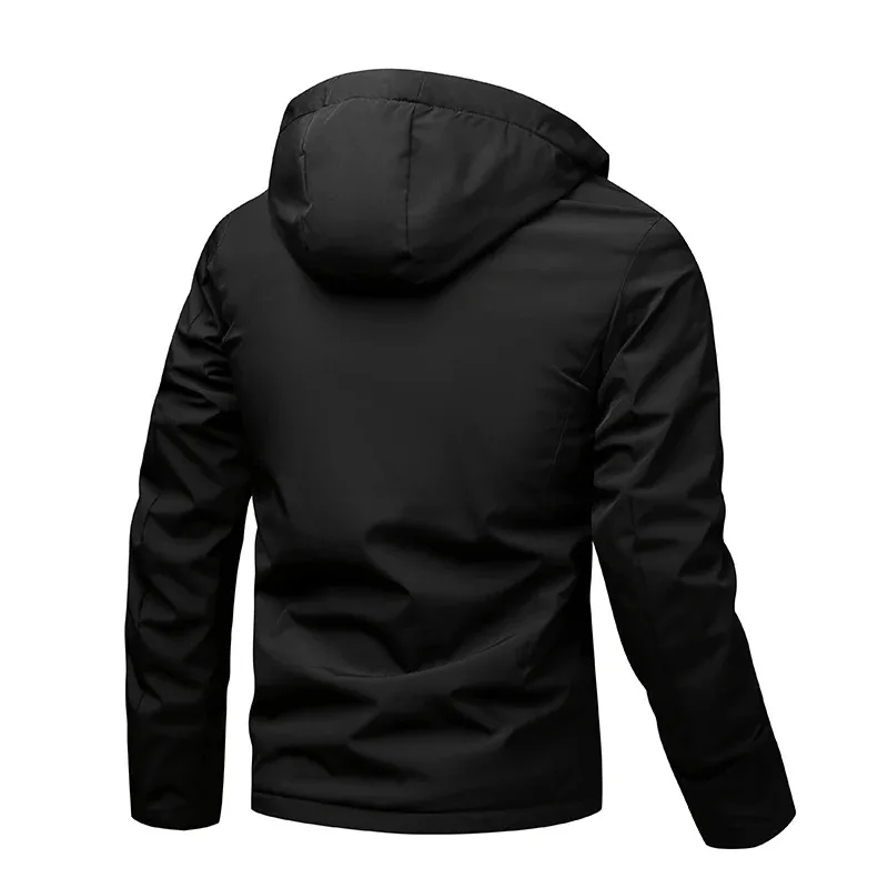Abbigliamento da uomo casual primavera e autunno con cappuccio e giacca a vento in pile e giacca a vento da volo 2