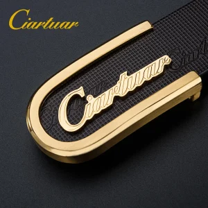 Negozio ufficiale ciartuar 2025 per cintura da uomo di alta qualità nuovi pantaloni in vera pelle di vitello fibbia in rame di lusso 1