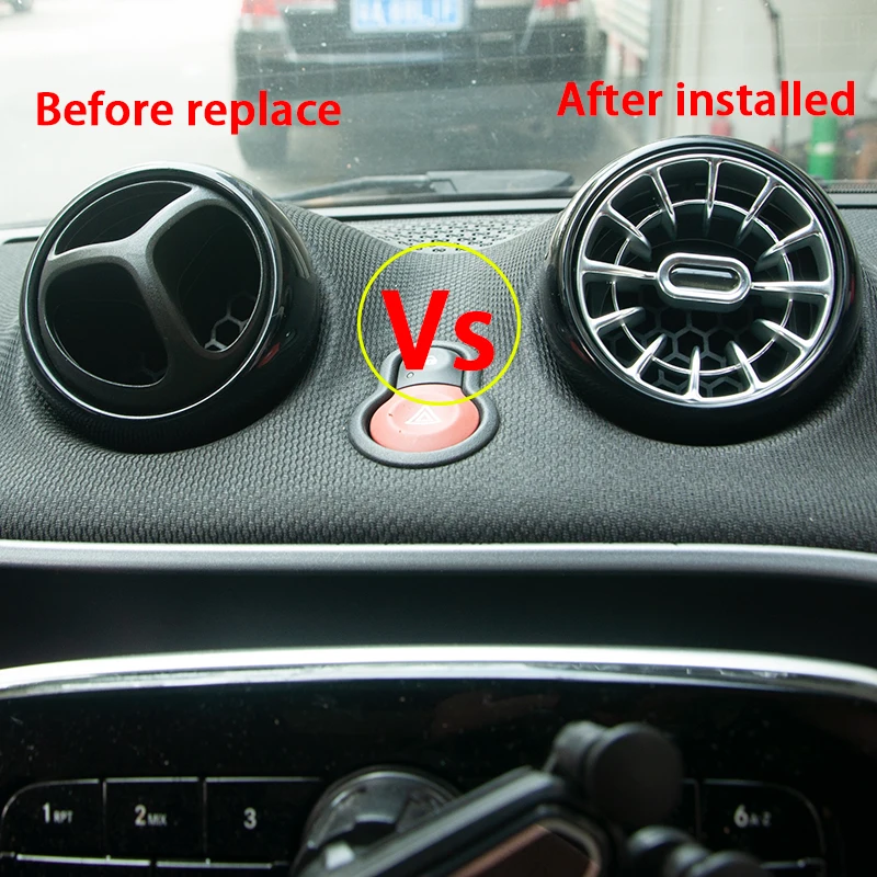 4 pz Cruscotto Sfiato Sostituzione Uscita Aria Direzione del Vento Regolazione Vortex Per Mercedes Smart 453 Fortwo Forfour Parti di Automobili 4