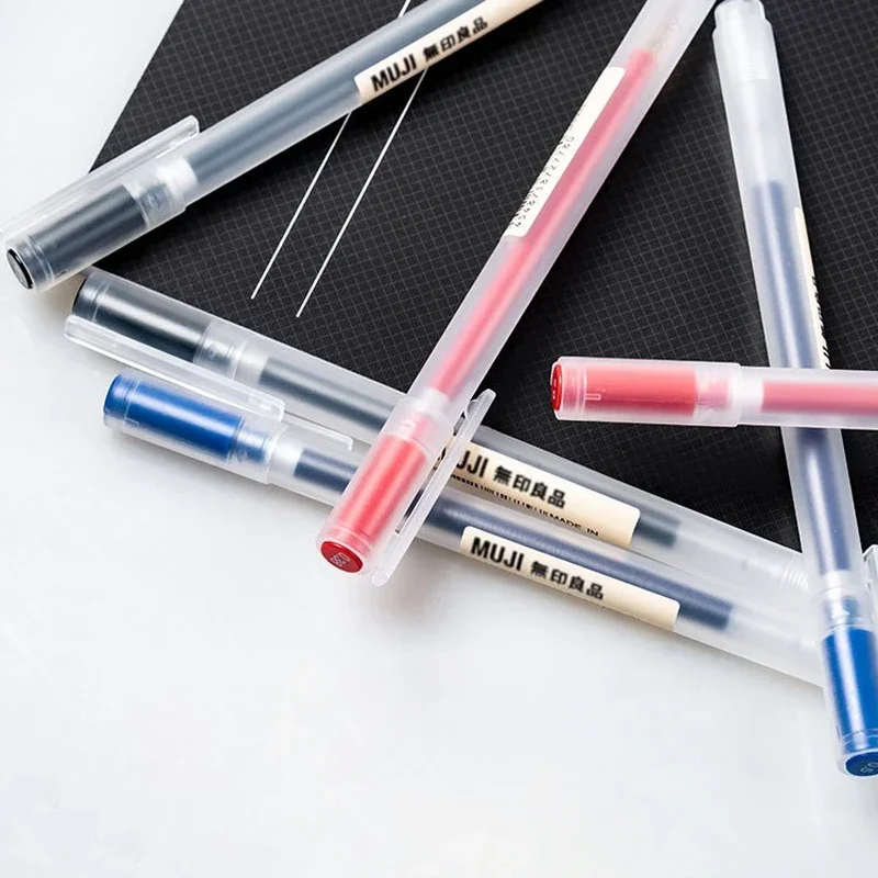 10-30 Pz/set 0.38/0.5mm Penna Gel Nero/Blu Inchiostro MUJIS Penne Scuola Forniture Per Ufficio di Cancelleria Studente Affari Firma Penna A Sfera 5