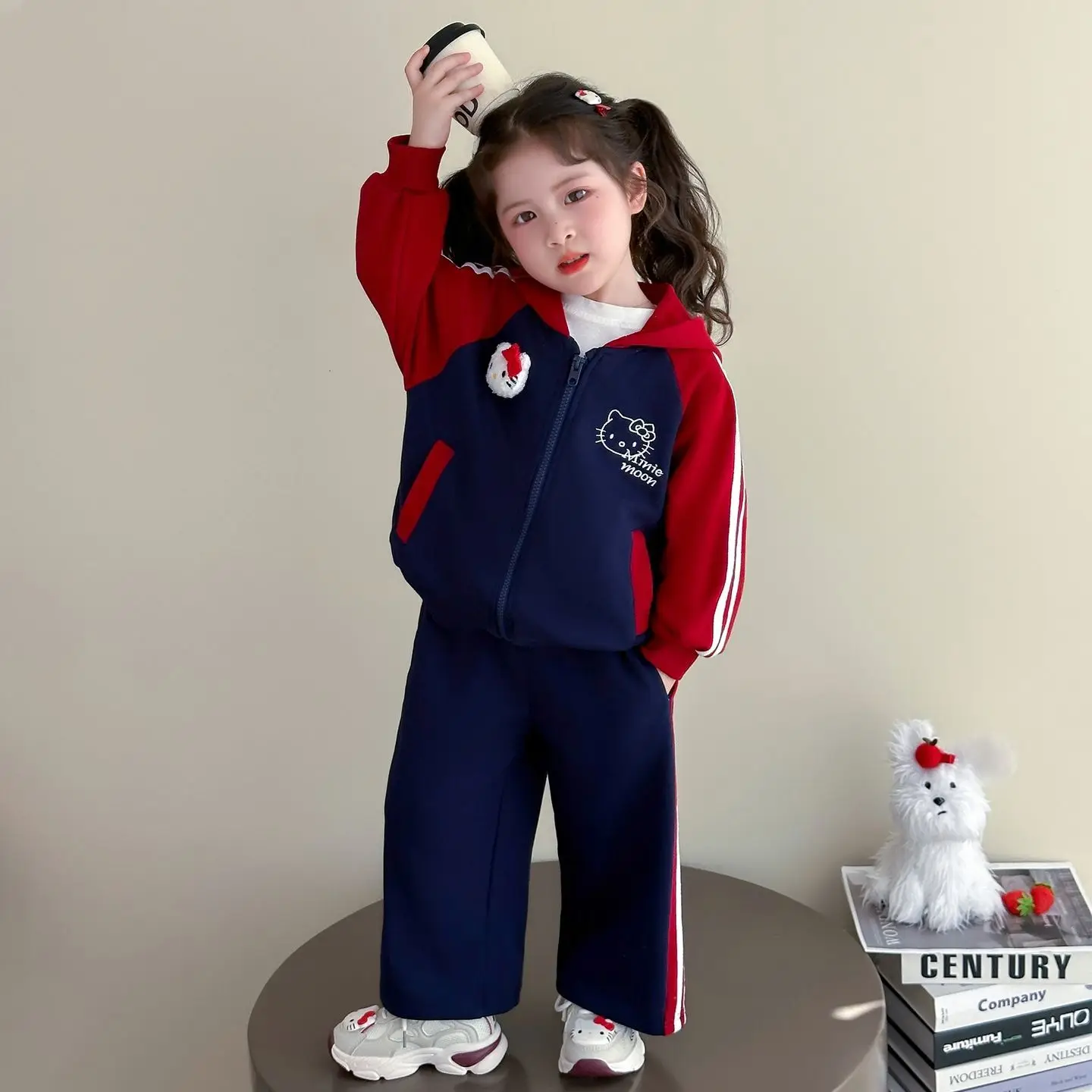 Set di vestiti per neonata Felpe per bambini autunnali Top con cappuccio e pantaloni 2 pezzi Tute per bambini Outfit Uniforme da baseball di moda 6