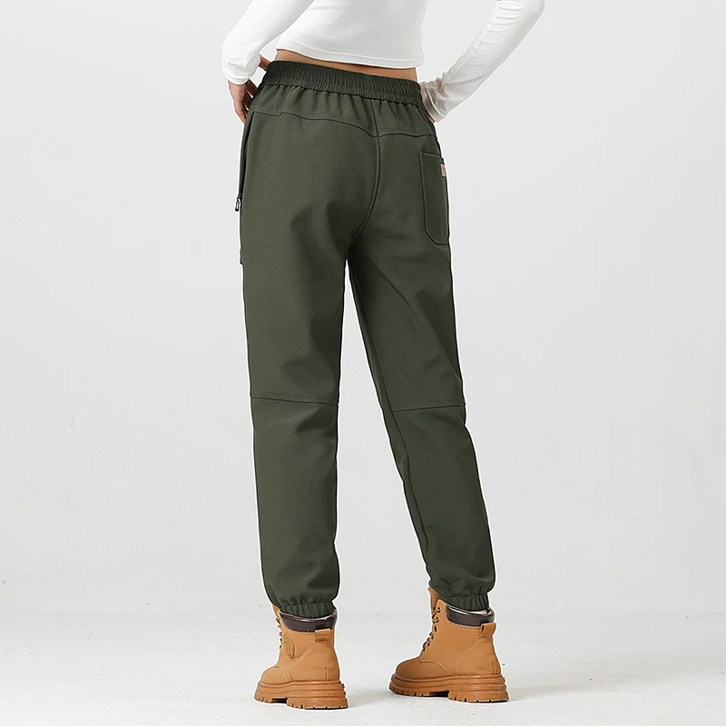 JNLN Pantaloni caldi in pile spesso Donna Uomo Inverno Pantaloni da jogging antivento impermeabili Pantaloni da sci da arrampicata da campeggio unisex 3