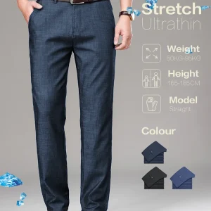 Abbigliamento di marca Jeans da uomo in tessuto Lyocell di lusso Pantaloni classici da lavoro in denim dritto Pantaloni da lavoro da ufficio Uomo Taglie forti 40 42 1