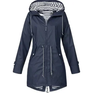 Trench da donna leggero e impermeabile con coulisse per escursioni all'aperto 1
