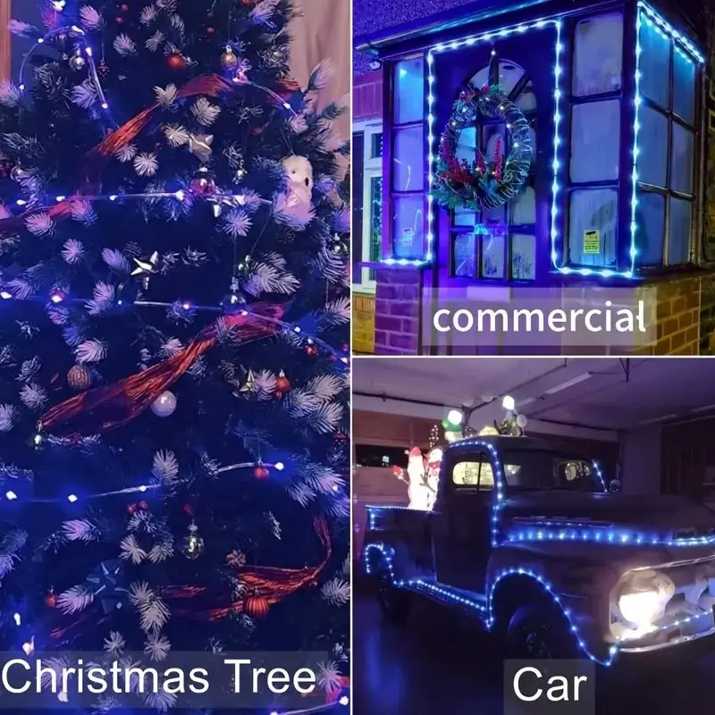 8 modalità di luci decorative stradali impermeabili per luci a tubo solare Luci decorative per matrimoni e festival (50/100/200/300 LED) 6