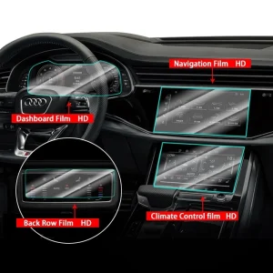 Pellicola protettiva in vetro temperato per Audi Q7 Q8 2020 2021 2022 Schermo di navigazione per auto Schermo del cruscotto Accessori interni auto 1
