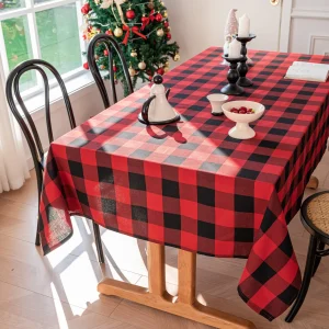 Christmas tablecloth Scottish black and red tablecloth Buffalo square tablecloth for Christmas table decorations on the farm 1