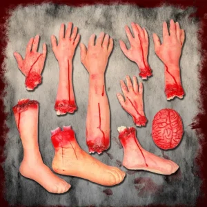 Parti del corpo di Halloween Spaventoso cuore finto in plastica Organi del cervello Mani tagliate Piedi Prop per decorazioni per feste di Halloween Scherzo Prop 1