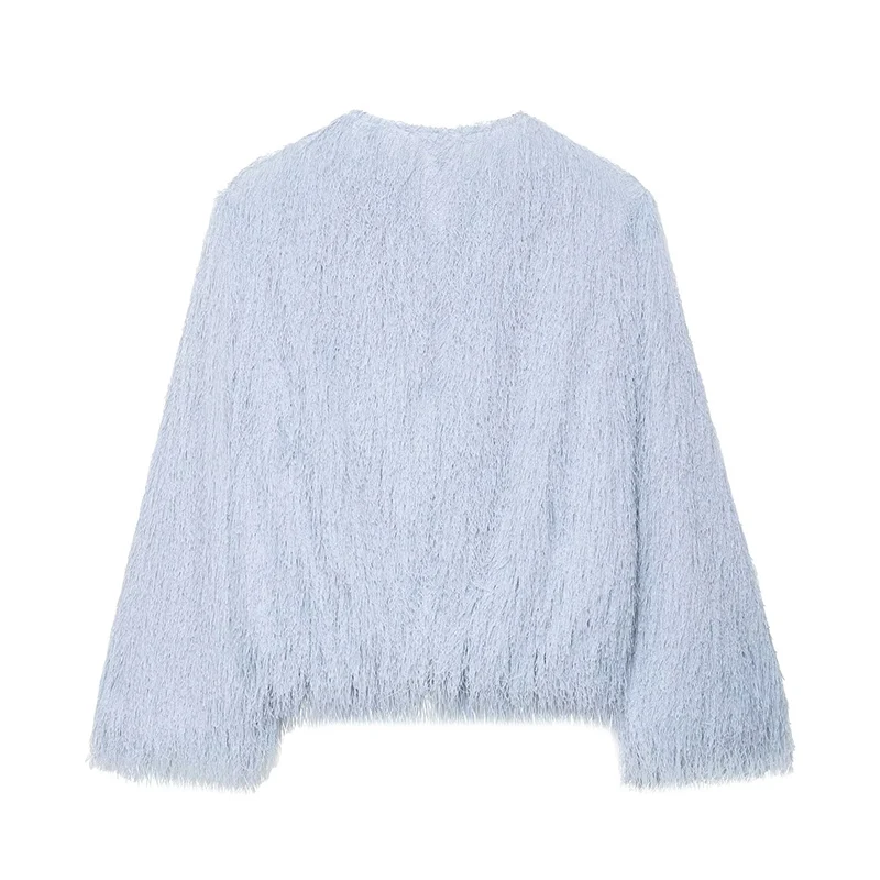 Cappotti corti con decorazione nappa Giacche con maniche da polso alla moda da donna per donna 2025 Capispalla casual da donna elegante da ufficio 6