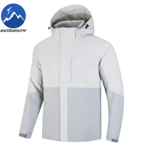 Maxbarley Giacca da uomo Ispessita Escursionismo Alpinismo Cappotto caldo antivento Giacca invernale leggera con cappuccio con giunture 3 in 1 1