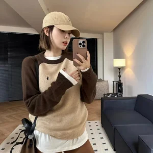2025 Nuovo maglione di cashmere Donna O-Collo Pullover Casual Top in maglia Autunno/Inverno Moda femminile coreana 1