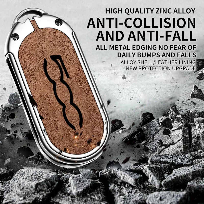 Adatto per Fiat 500 500C 500L 500X copertura protettiva per chiave auto in pelle di alta qualità in lega di zinco accessori auto 4