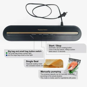 Macchina sigillata, macchina sottovuoto per alimenti, sigillatrice sottovuoto compatta, perfetta per Sous Vide, conservazione e congelatore, sacchetti portaoggetti 1