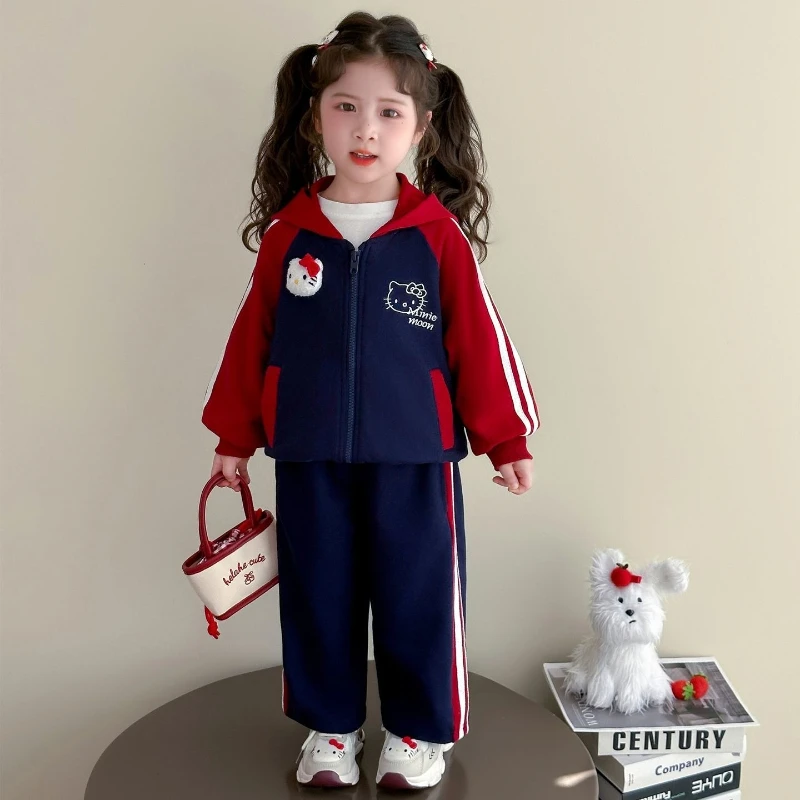 Set di vestiti per neonata Felpe per bambini autunnali Top con cappuccio e pantaloni 2 pezzi Tute per bambini Outfit Uniforme da baseball di moda 1