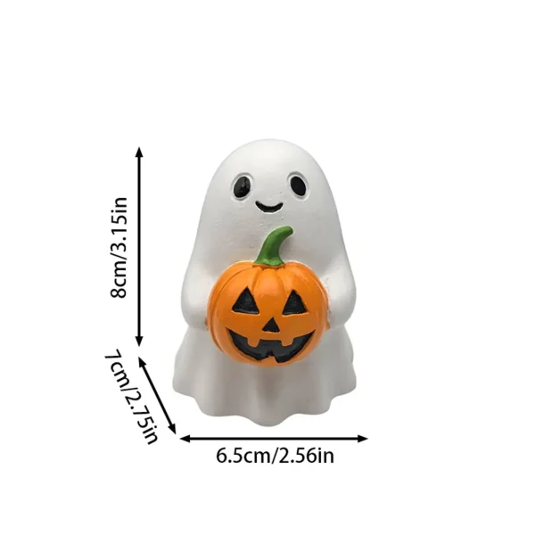 Statua di fantasma di Halloween con ornamento di zucca Decorazione creativa per il desktop della casa Decorazione per l'atmosfera della festa Regalo di festa 4