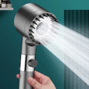 Soffione doccia con filtro ad alta pressione Spray regolabile a 3 modalità con spazzola per massaggio Rubinetto antipioggia Accessori per il bagno 1