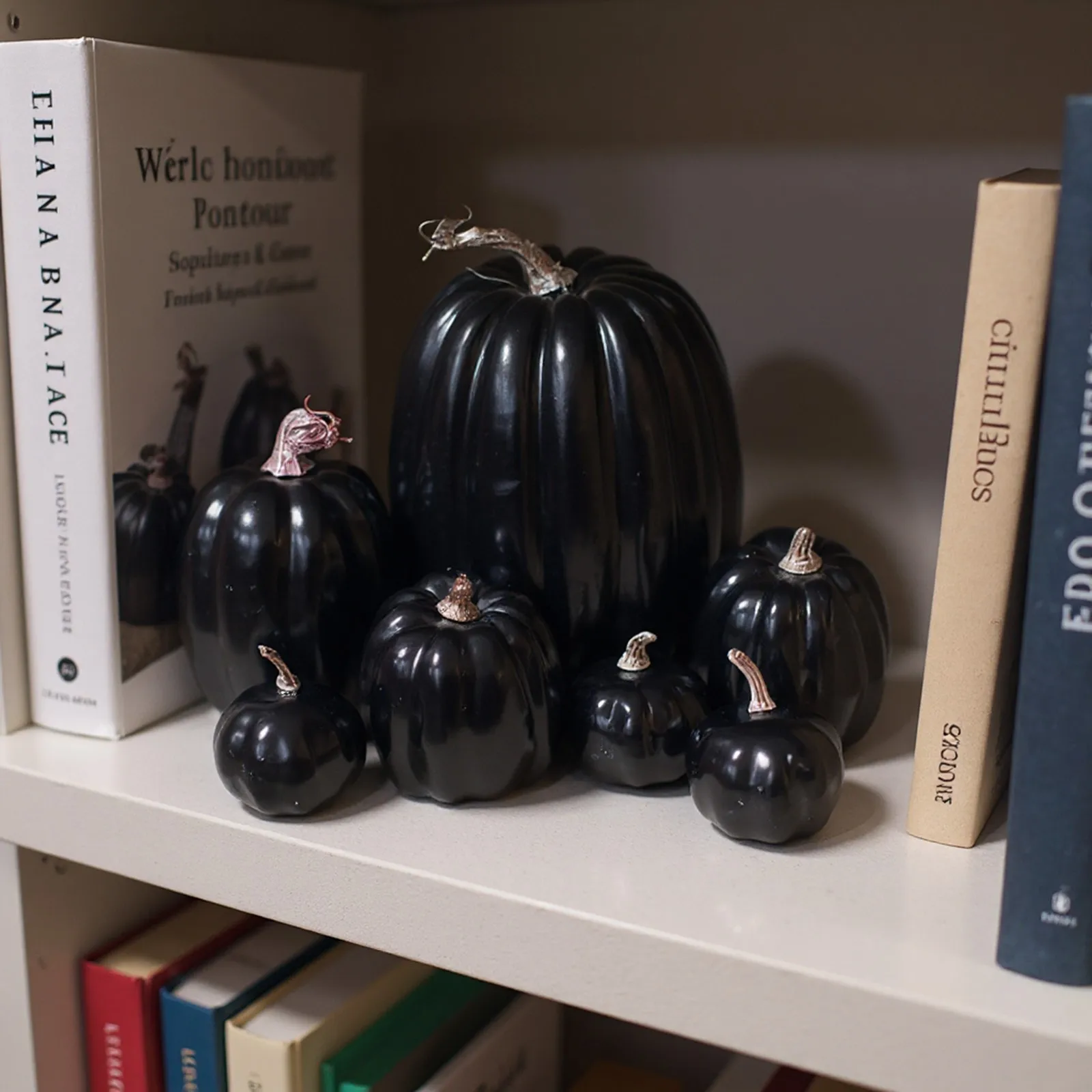 7 pezzi modello di zucca in schiuma di simulazione classico arancione nero bianco giorno del ringraziamento decorazioni per le vacanze ornamento accessori per oggetti di scena di Halloween 4