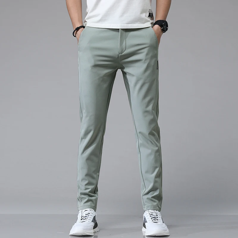 Pantaloni casual dritti slim elasticizzati da uomo ultrasottili primavera estate 5 colori Pantaloni sportivi da golf traspiranti moda di alta qualità 3