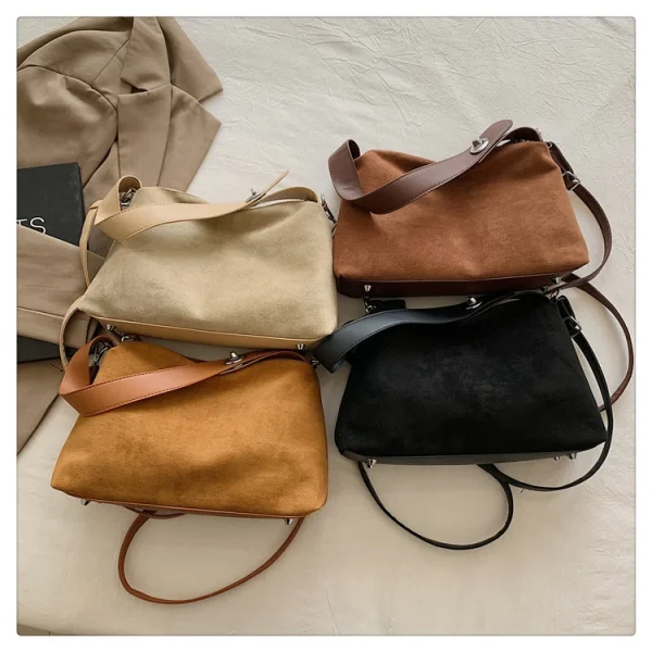 Borsa retrò avanzata da donna 2024 Borsa a tracolla satinata nuova texture, borsa a tracolla di grande capacità 6