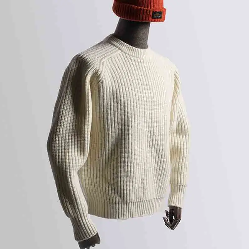 Maglione pesante americano da uomo versione coreana 2025 autunno inverno addensato alla moda allentato versatile giacca maglione con risvolto alla moda 5