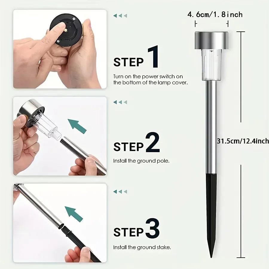 Luci solari per esterni Luci da giardino Lampada ad energia solare Lanterna Illuminazione paesaggistica impermeabile Decorazione del giardino del prato del cortile 5