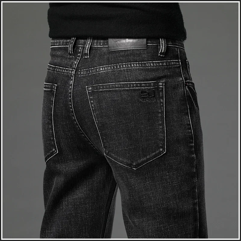 2023 Primavera Autunno Inverno Abbigliamento Gioventù Jeans dritti slim da uomo Moda semplice Jeans in denim nostalgico elasticizzato in cotone da uomo 2