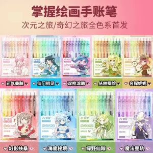 9/99 colori Click-action Penna gel Manuale 0.5mm Studenti Scrittura Pittura Disegno Pennarelli artistici Penna Materiale scolastico di cancelleria 1