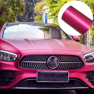 Adesivi per avvolgere l'auto Pellicola di ghiaccio in raso opaco Pellicola in vinile con cambio colore rosso rosa Decalcomanie per auto senza bolle Adesivo da avvolgimento Accessori per auto 1