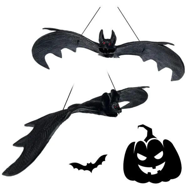 Ornamenti per pipistrelli da appendere di Halloween - Simulazione realistica Decorazioni per feste natalizie Puntelli da appendere per casa stregata per l'atmosfera spettrale 6