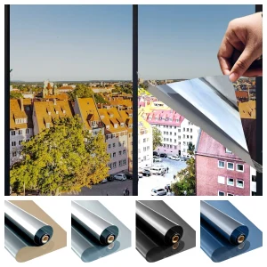 Pellicola per la Privacy della finestra dello specchio unidirezionale pellicola per la Privacy del giorno Anti UV che blocca il controllo del calore tinta riflettente della finestra per il soggiorno dell'ufficio domestico 1