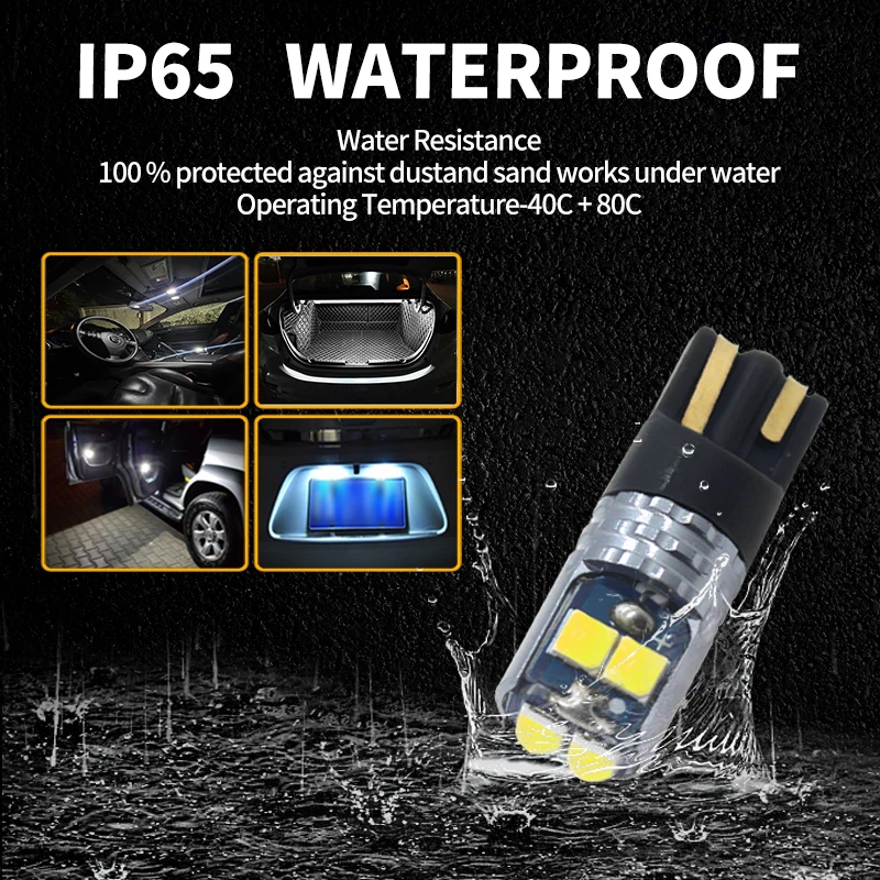 2/4/6/8/10 pezzi Canbus T10 LED super luminoso 194 168 W5W BA9S nessun errore 3030 6SMD lampada di parcheggio luce interna per auto ambra giallo bianco 4