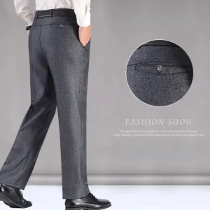 Pantaloni casual da lavoro sottili estivi dei nuovi uomini Moda autunnale Pantaloni solidi delicati addensati Pantaloni da abito di marca maschile Nero Grigio RIYBEOE 1