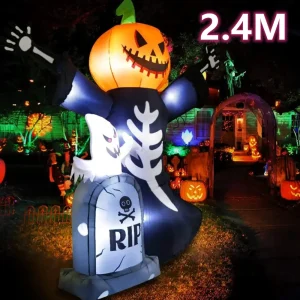5/8FT Gonfiabile Decorazioni di Halloween Lapide Fantasma Zucca Teschio Decorazione Horror all'aperto Casa Cortile Puntelli da giardino Festa di Halloween 1