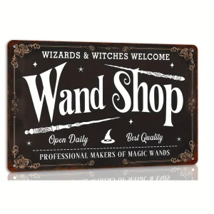 Wand Shop Salvia e streghe - Targa in metallo vintage di Halloween, es |   Perfetto per l'arredamento della fattoria, parti della casa stregata 1