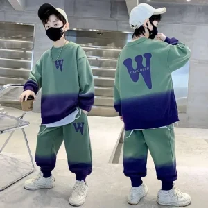 Autunno bambini ragazzo vestiti Set lettera stampata felpe Pullover Top e pantaloni pantaloni 2 pezzi vestito ragazze adolescenti tute 1