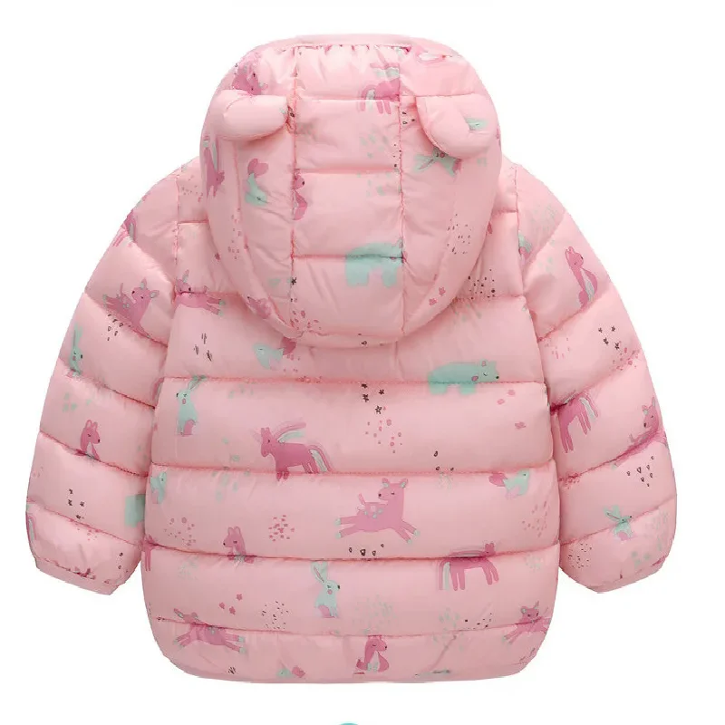 Ragazzi Ragazze Piumini caldi Autunno Inverno Giacche Stampa Cappotto con cerniera Bambini Capispalla corto con cappuccio Abbigliamento per bambini 1-6 anni 5