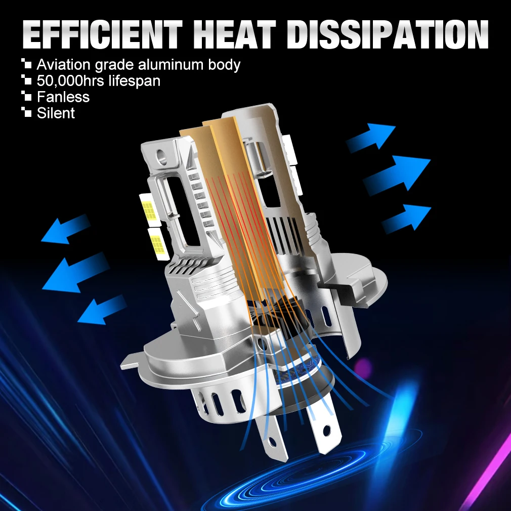 TOAUTO H4 HA CONDOTTO LA Luce 100W 20000LM 9005 9006 H11 H7 HA CONDOTTO il Faro Canbus 36 CSP Auto Ad Alta Chiudi Lampade Auto Con Ventola Turbo Luci 4