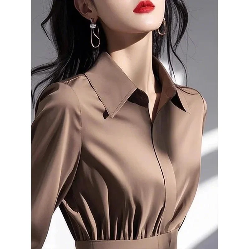 Camicia che unisce la vita Nuovo cappotto da donna realizzato in Europa Lady Primavera Estate 2025 Giacche di nicchia chic di fascia alta Top di lusso leggero Donna 6