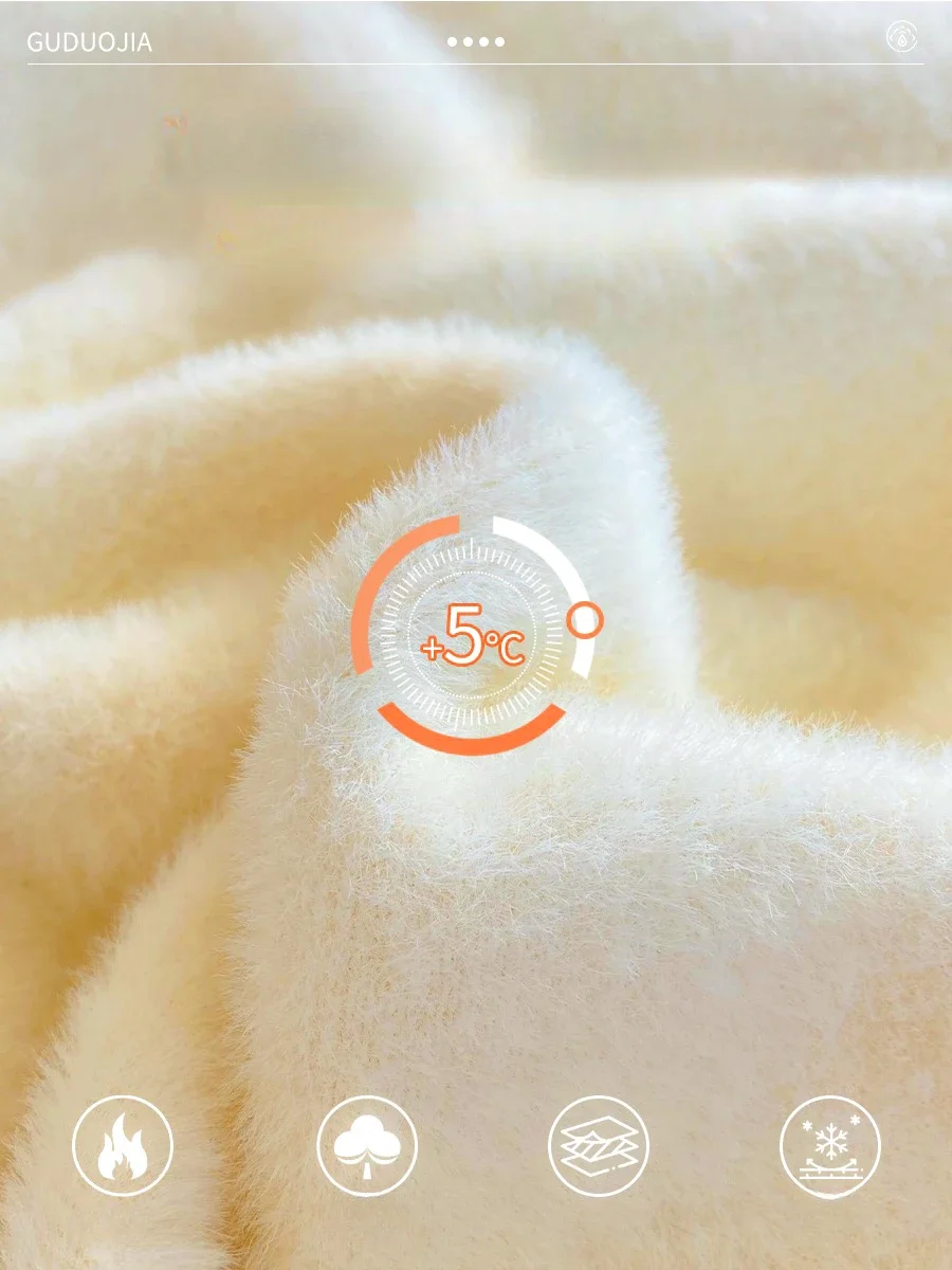 Maglione dolcevita da donna inverno 2025 retrò rosso con fodera in velluto camicia interna ispessita con fondo in maglia termica 6